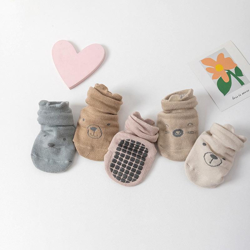 Autumn Winter Baby Floor Socks Cotton Breathable Mid Tube Socks Non Slip Bottom Indoor Walking Sock Cute Cartoon Kids Stockings