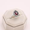 Red Garnet Teardrop Ring 925 Sterling Silver, Pear Gemstone Boho Ring, Handmade Statement Jewelry for Women