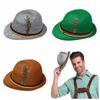 Fashion Dress Up Oktoberfest Hat Fedora Hat Panama Feather Decors Hat Bavarian Jazz Costume Cosplay Cap Photo Props