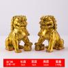 A pair of copper , Beijing , bottomless palace door lions, home crafts and gifts