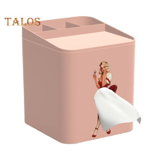 Dekorativer Taschentuchbox-Halter mit abnehmbarem Deckel, großes Fassungsvermögen, einzigartiges Musterdesign, Seidenpapierbox, Schreibtisch-Ornament