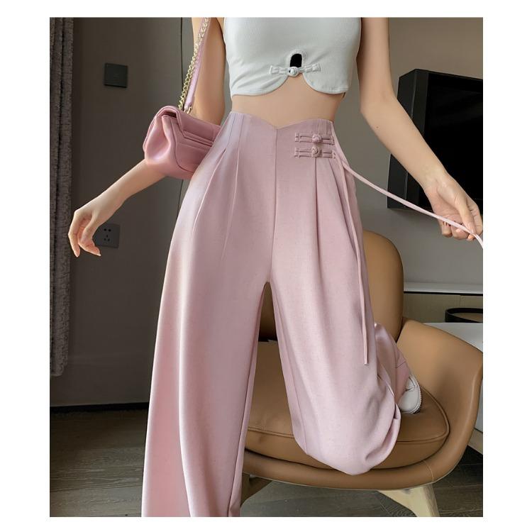 Pantalones anchos de lino elegantes y cómodos para mujer, de cintura alta y perfectos para el verano