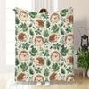 1pc Cute Cartoon Cow Print Flannel Blanket Soft Warm Cozy Throw Blanket For Bedroom Living Room Home Decor