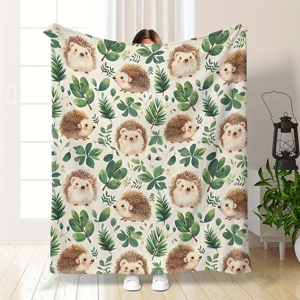 1pc Cute Cartoon Cow Print Flannel Blanket Soft Warm Cozy Throw Blanket For Bedroom Living Room Home Decor