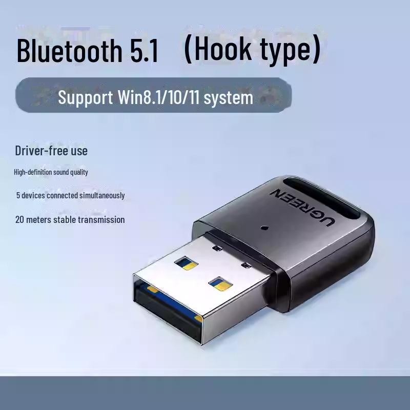 Greenlink Bluetooth 5.0 USB Adapter for Desktop and Laptop Computers (Windows 7/10)