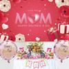 Polyester Happy Mother’s Day Backdrop I Love You Mom Hanging Banner  Photo Booth