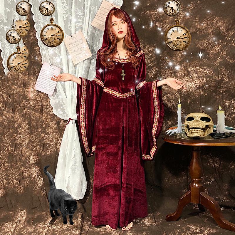

Хэллоуин Платье Темной Ведьмы Платье Вампира Магическая Мантия Волшебника Сцена Вечеринка XL
