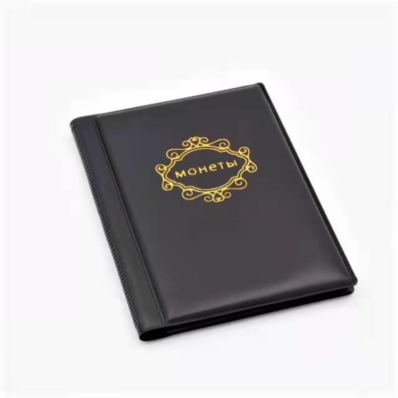 PU Leather Coin Album 10 Pages 120 Pockets Coin Album for Coins Pockets Commemorative Coin,medallions Badges Collection Book