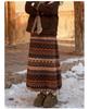 Fair Isle Fleece Two-Way High-Waisted Lantern Skirt for Women, Autumn/Winter Collection