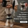 600ml Dripper do kawy przelewowej z przełącznikiem, Zaparzacz do herbaty liściastej, Ręczny ekspres do kawy, Plastikowe filtry wysokotemperaturowe