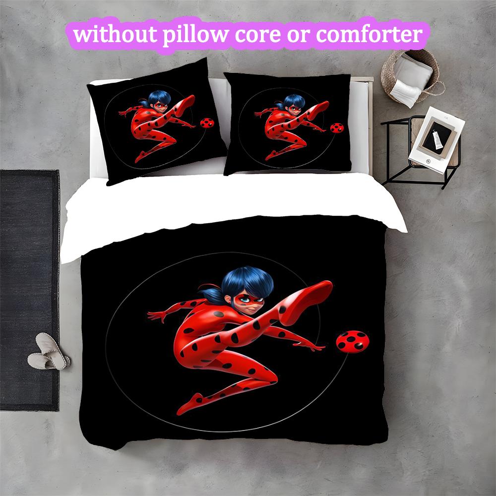 Marienkäfer Bettwäsche-Set - Ohne Füllung & Decke, Leicht, Maschinenwaschbar, Anime-Stil Gaming Bettwäsche-Set