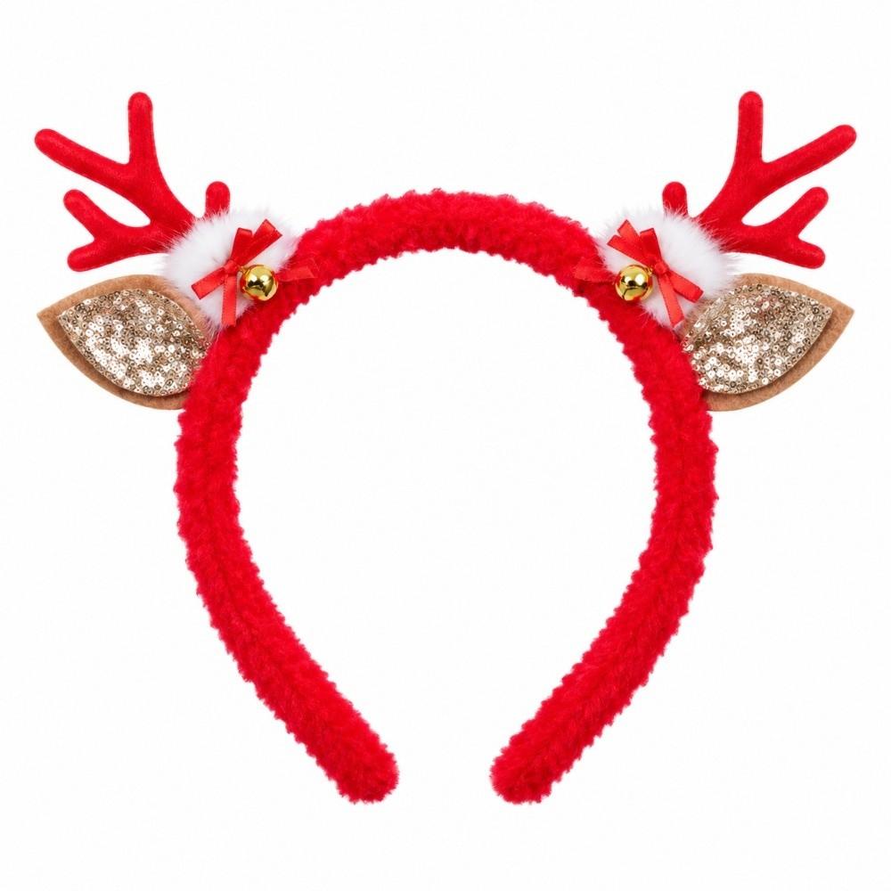Snowflake Reindeer Antlers Headband Plush Xmas Headwear Atmosphere Christmas Headband New Year