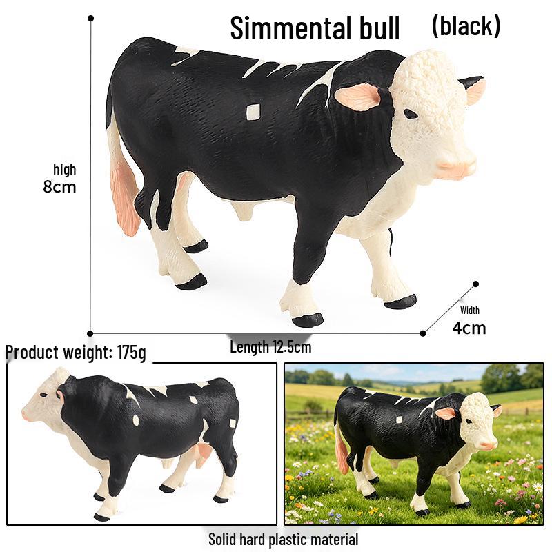 Realistic Farm Animal Model Set: Dairy Cow, Simmental Bull, Yellow Cattle, Fighting Bull, Water Buffalo, Yak