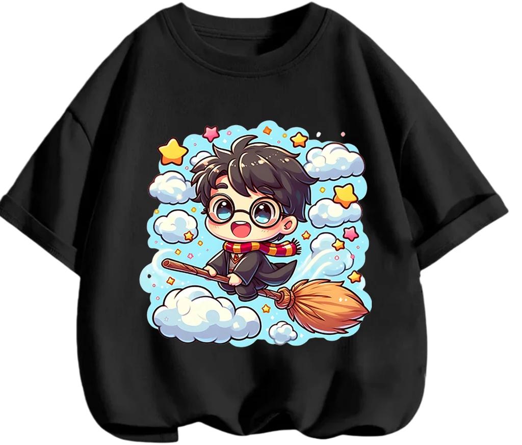 All Match Casual Harry Potter Kids T Shirt Cute Cartoon Printing Summer Daily Basic Clothing