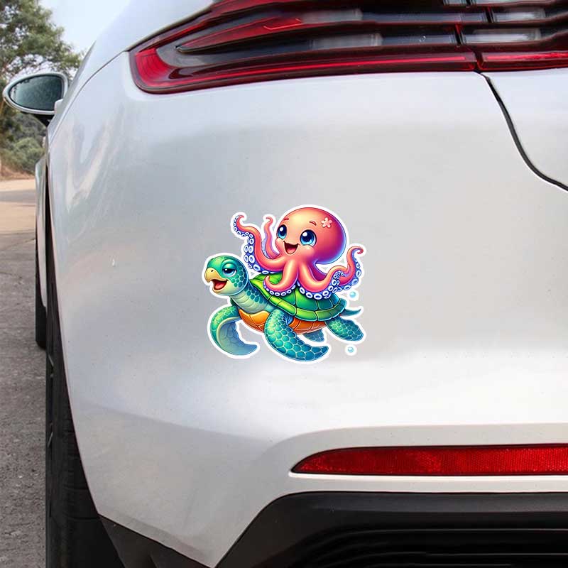 Cute Octopus Car Sticker Vinyl Decal Waterproof Rear Window Motorcycle Camper Bumper Truck Laptop Decoration TM388