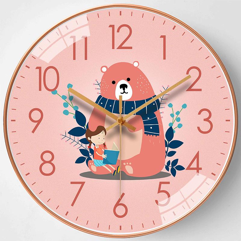 10-inch 25cm Creative Golden Elk Living Room Wall Clock Simple Wall Quartz Clock Internet Celebrity Silent Clock Watch