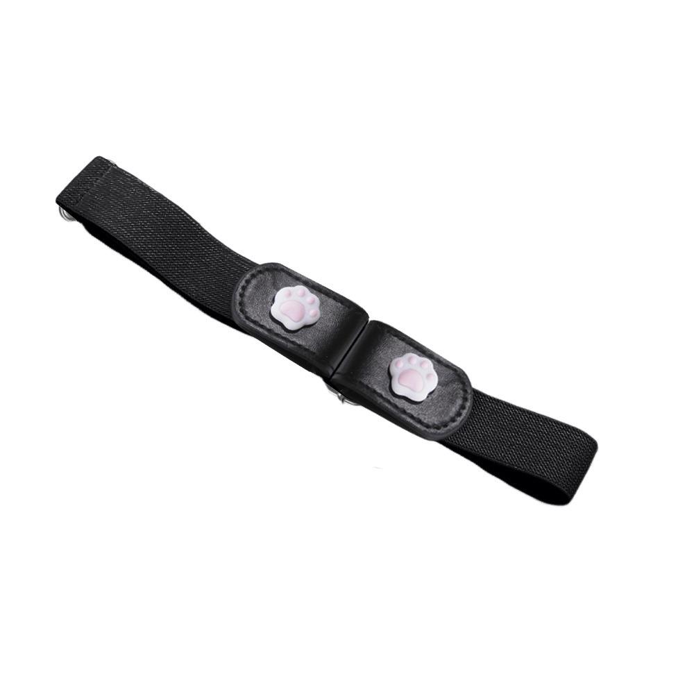 

Adjustable Length Waist Lazy Belt Press Buckle Style Invisible Belt for Women Men Black Cat Claw