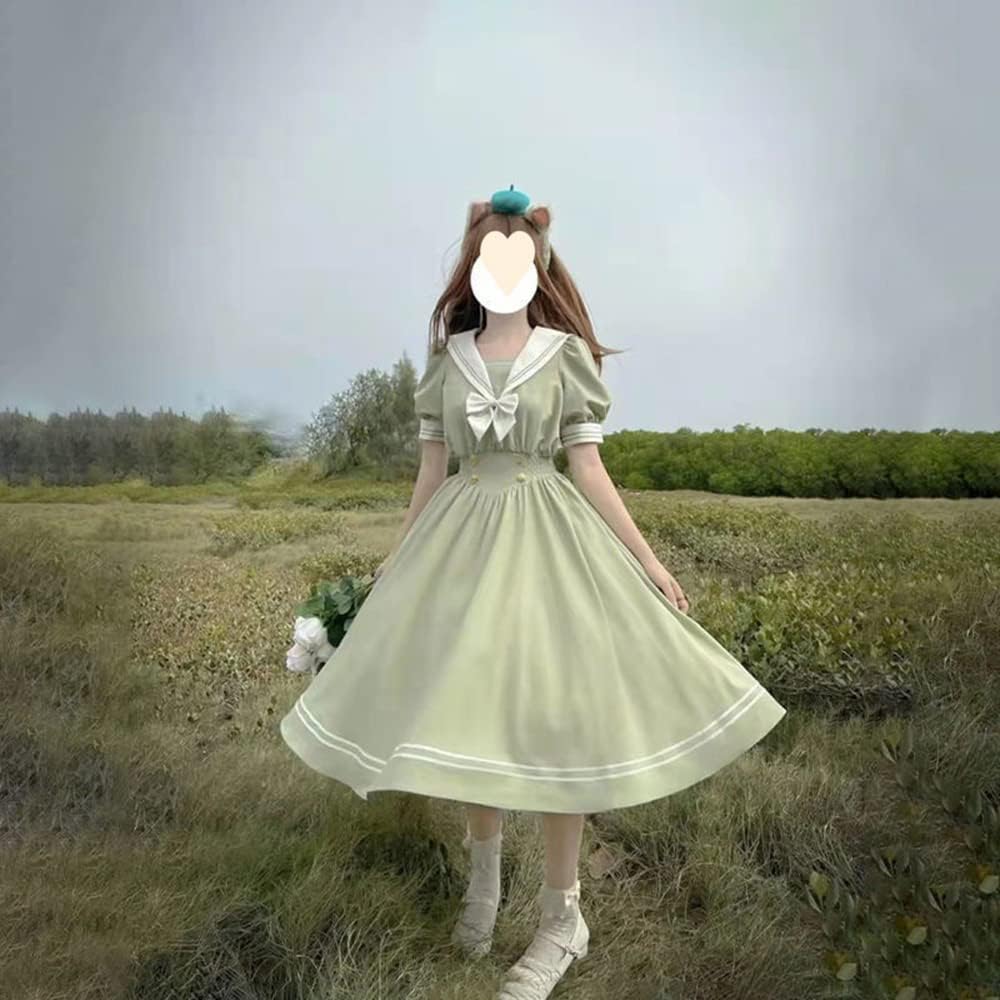 Mori Girl Sailor Uniform Short Candy College Short Sleeve Sailor Lolita Fashion Women's Dress, Sleeve, Girl, Style, A-Line, Summer, Dress, Collar,