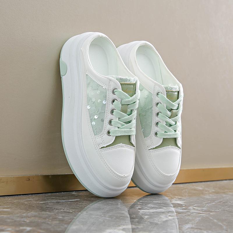 CRLAYDK Womens Walking Platform Mules Open Back Slip On Shoes House Closed Toe Casual Slides for Ladies Outdoor Slippers