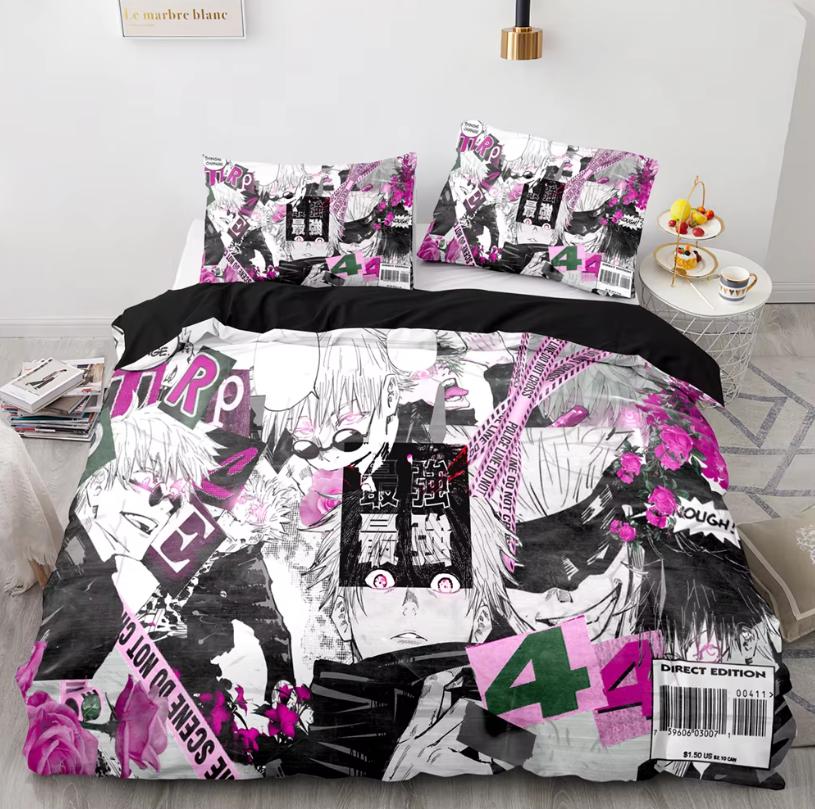 3D Anime Jujutsu Kaisen Satoru Gojo Christmas Gift King Twin Double Child Bedding Set Microfiber or Polyester Duvet Cover Set