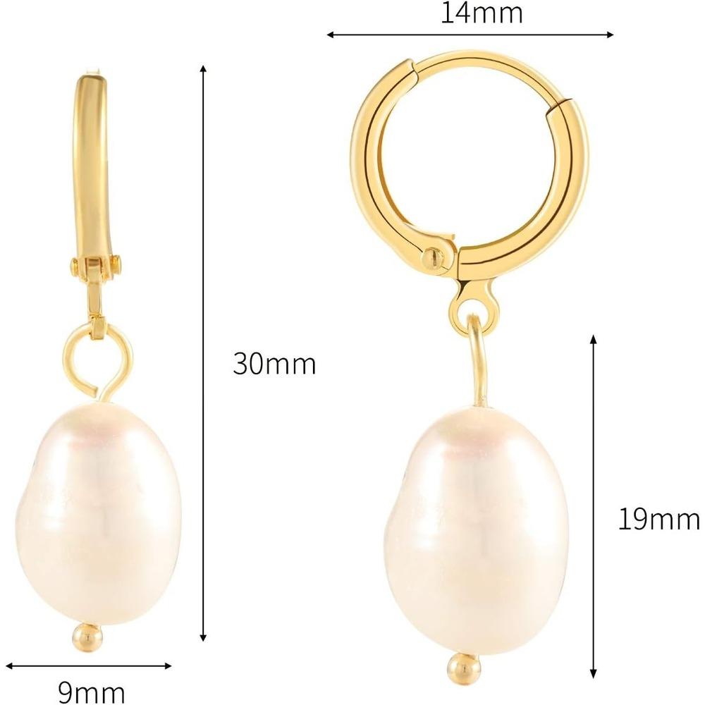 Gold Plated Silver Plated Pearl Earrings with Pearl Dangle Earrings For Women Jewelry For Women Wedding Gift For Women