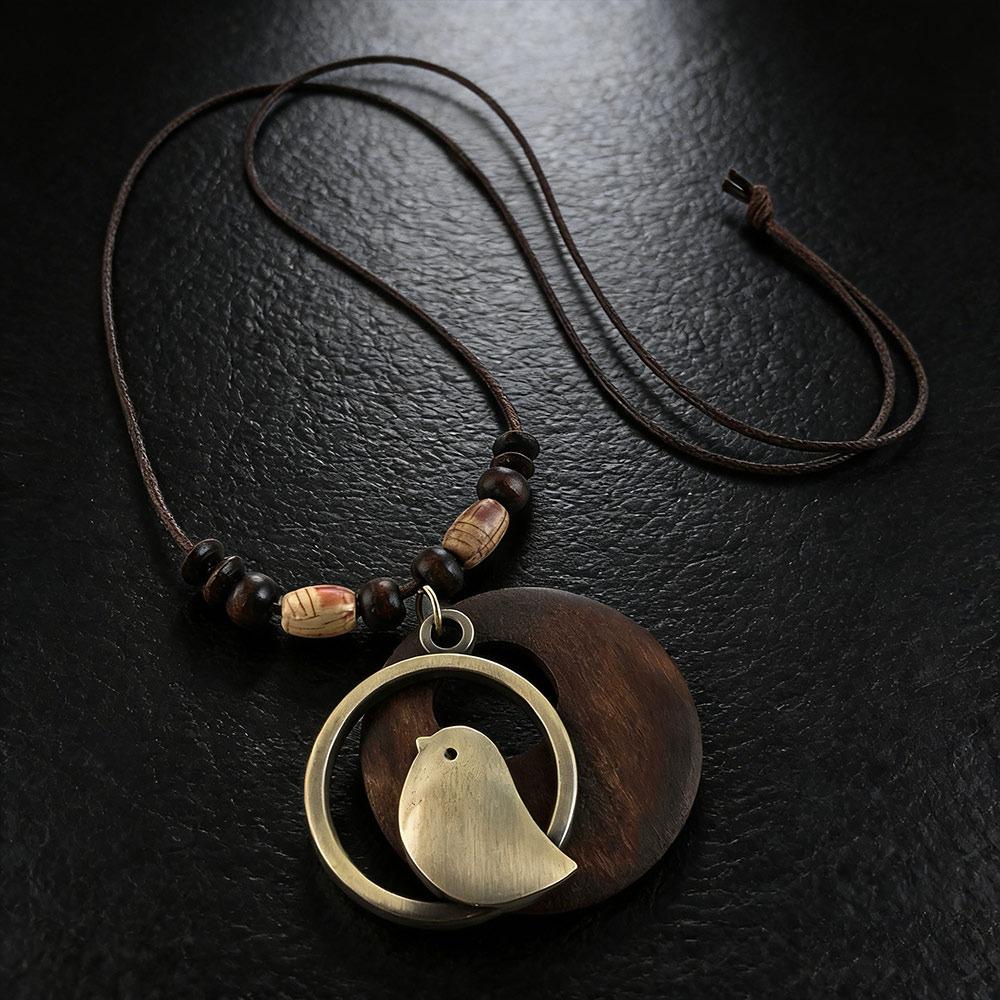 Boho Sweater Chain Hollow Leaves Clothing Pendant Vintage Necklace  Gifts