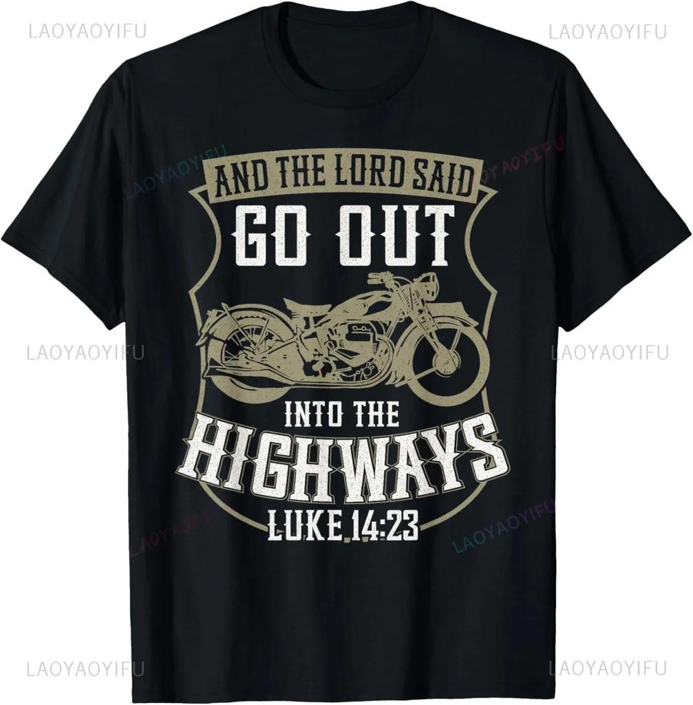 2025 new model Follow Jesus He Is The Way Christian Motorcycle Gospel r T-Shirt Graph T Shirts Mens Clothing Customizable Ropa H