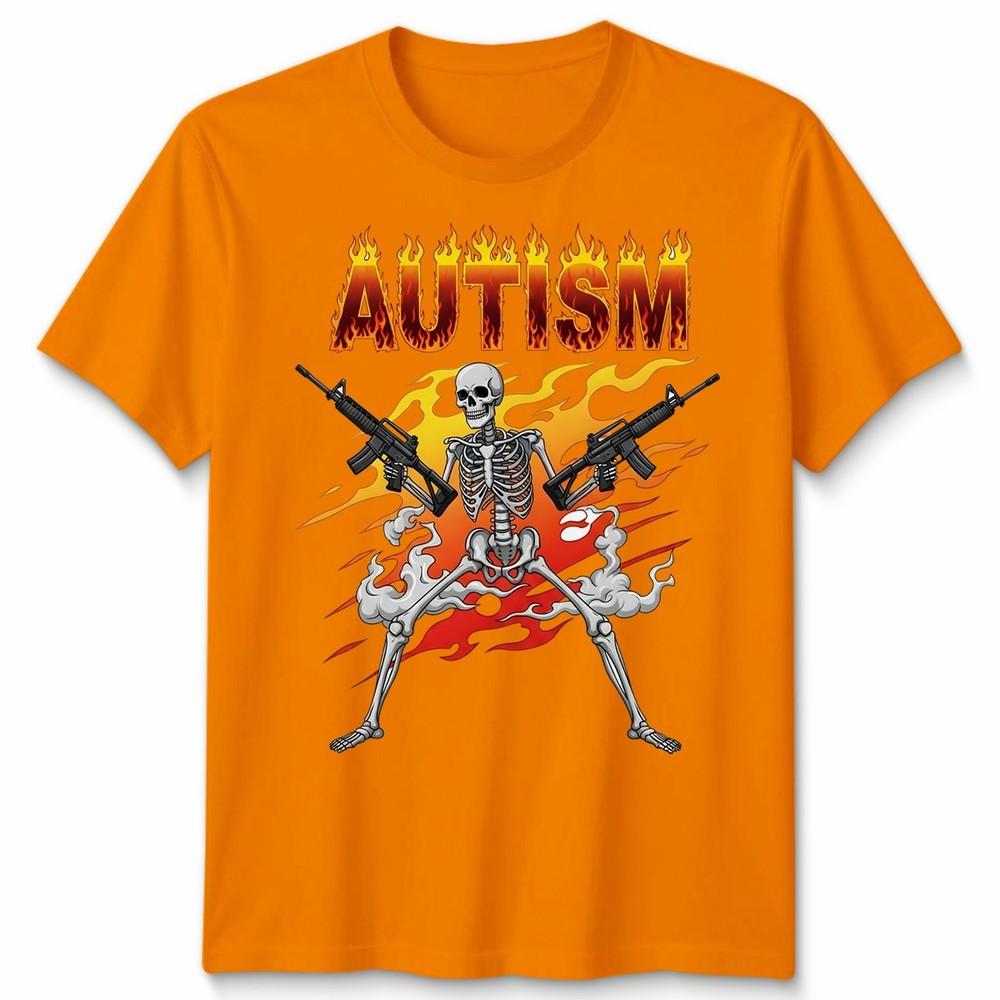 Retro Autism Skeleton Meme Funny Unisex Tshirt