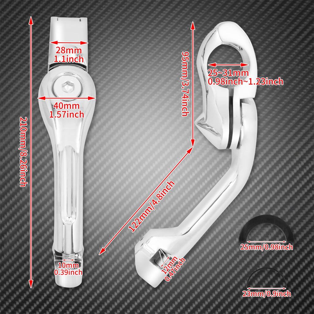 HDBUBALUS Motorcycle Universal 1.3 inches (32 mm) Highway Foot Peg Pedal Long Type for Harley Suzuki Kawasaki BMW