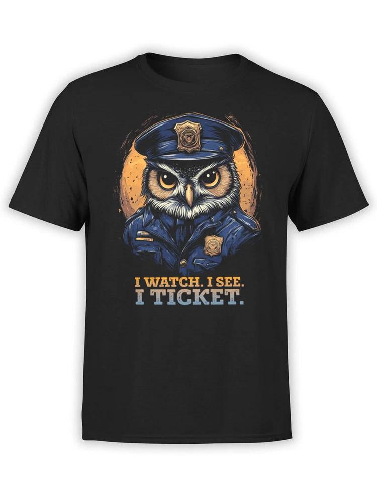 Police Tshirt Collection Watchful Owl Tshirt Unisex S