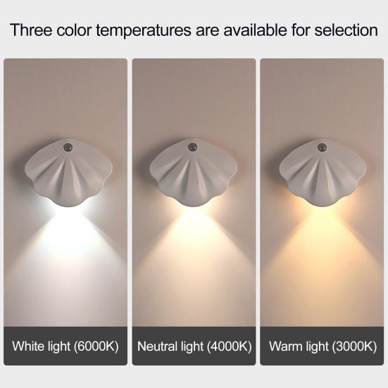 Motion Sensor Night Light Dimmable 3 Light Modes Auto On/Off Rechargeable Simple Installation Wireless Magnetic Wall Light