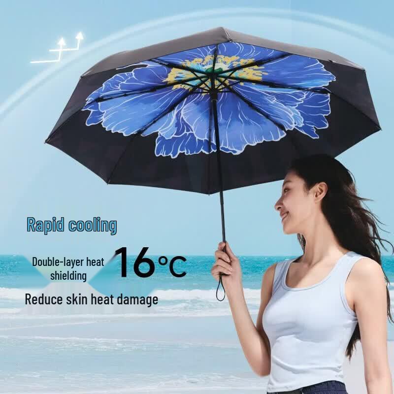 Beneunder UV Protection Folding Sun/Rain Umbrella