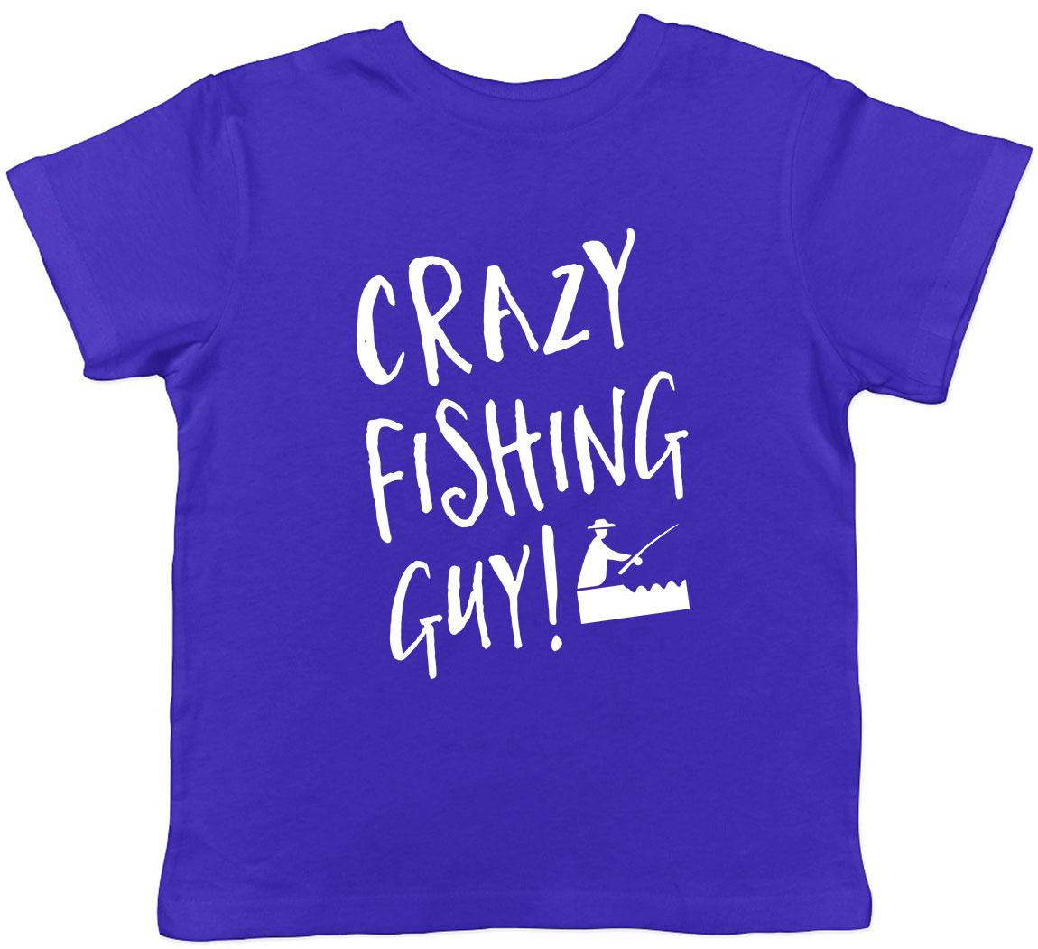 Crazy Fishing Guy Childrens Kids T-Shirt Boys Girls 160