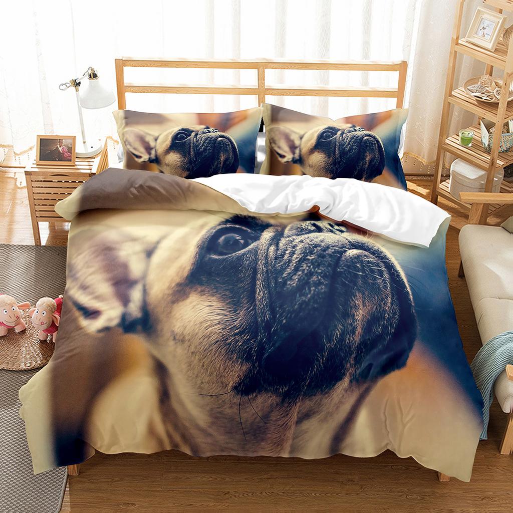 Zestaw poszewek na kołdrę French Bulldog Cute Dog Poliester Poszewka na kołdrę Twin Full Size Dla dzieci nastolatków dorosłych Wystrój sypialni Zestaw pościeli