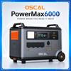 Oscal PowerMax6000 Power Station, 3600Wh LiFePO4 Batterij, 14 Stopcontacten, Dubbele Spanning Uitgang, APP Bediening, Betere Mobiliteit & BMS
