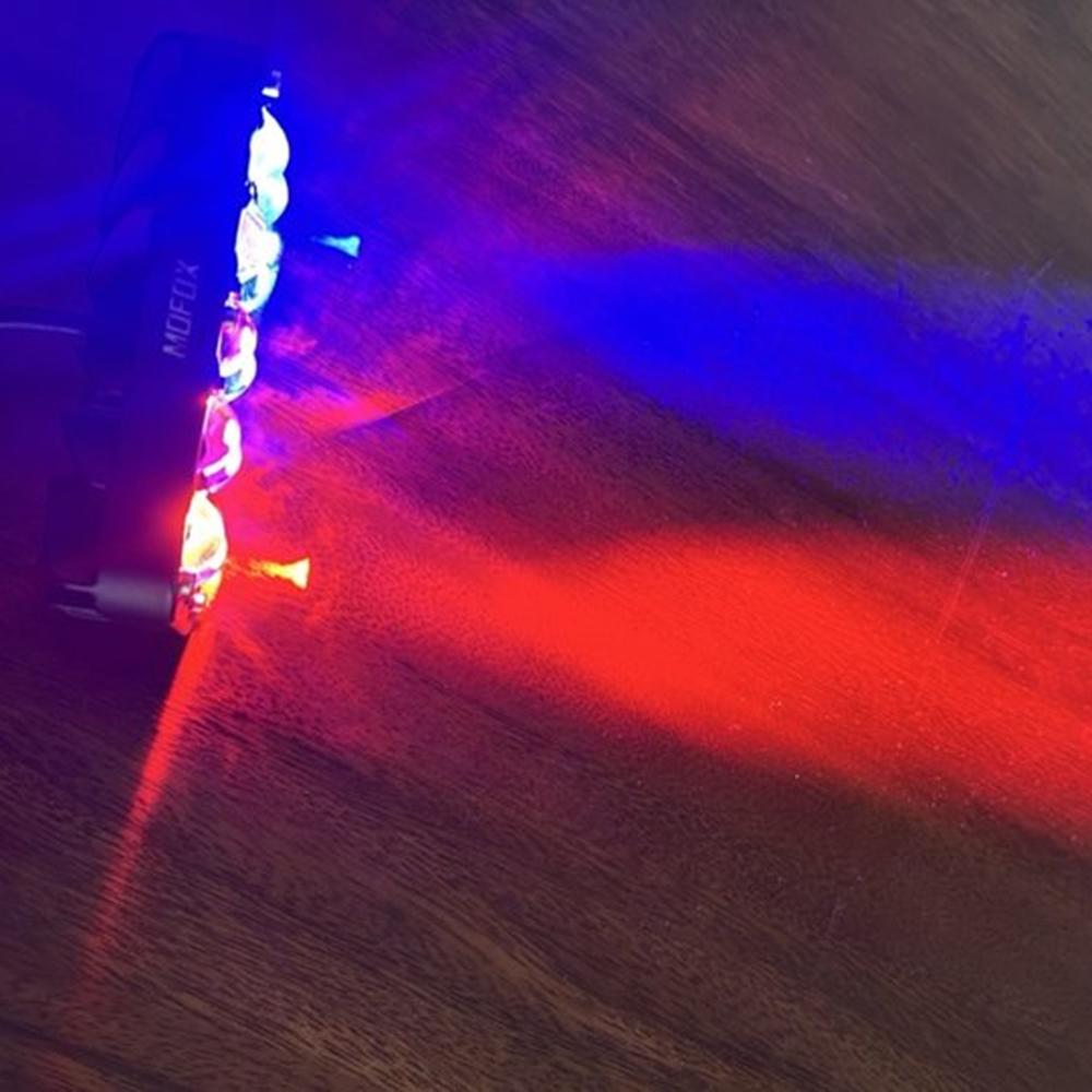 

JP-V69 Motorcycle Off-Road Vehicle LED Spotlight Yellow+White Strobe Red+Blue Warning Headlight Type A