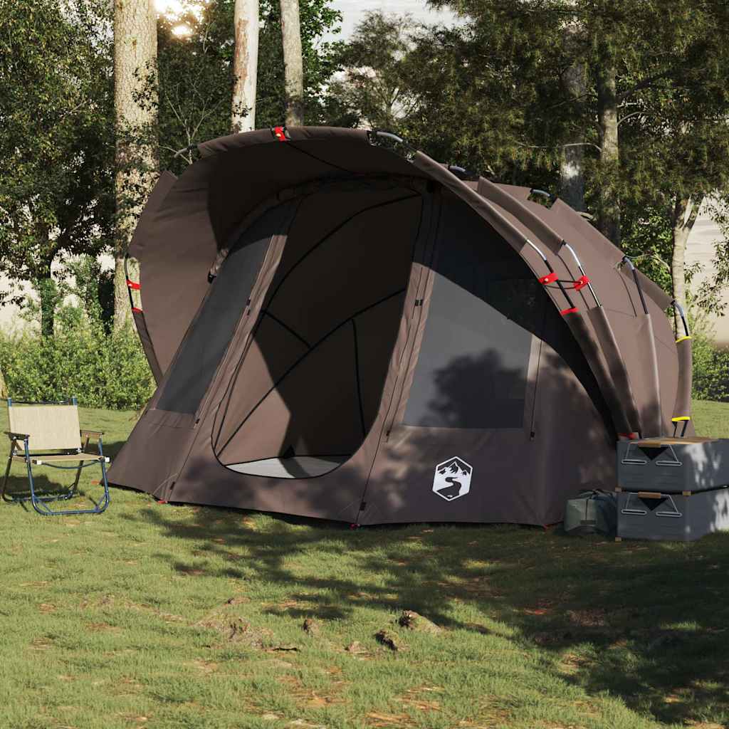Fishing Tent for 5 People Brown Waterproof