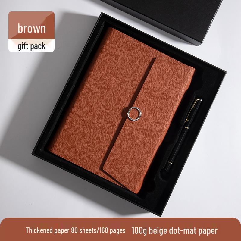 A5 Three-fold Loose-leaf Notebook with Card Slot and Receipt Holder for Office Meetings