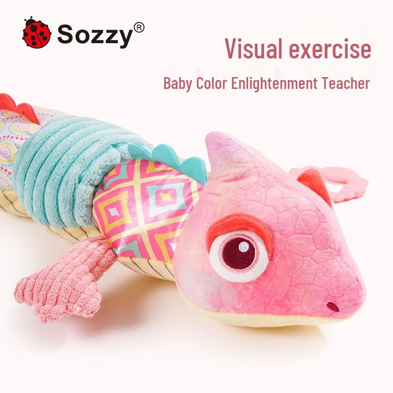 Sozzy Chameleon Baby Height Chart & Soothing Plush Toy, 0-1 Year Old Educational Doll