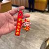 Spring Festival Goat Keychain Adorable Lion Hat Design Backpack Pendant for Colleague Holiday Gifts