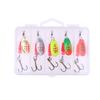 5Pcs/Box Metal Spoon Lure With 3-Pronged Hook Rotating Bait With Fishing Gear Box Hard Lure With Rotating Glitter Fishing Gear
