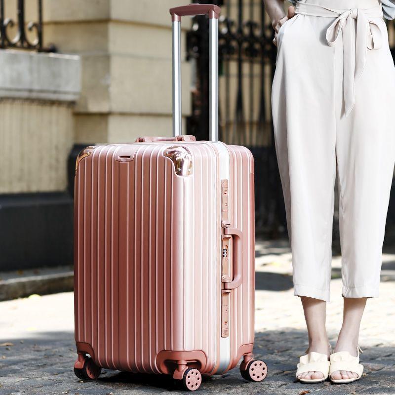 Unisex Fashion Suitcase with Combination Lock and Wheels - Cabin-Size Trolley Case for Students