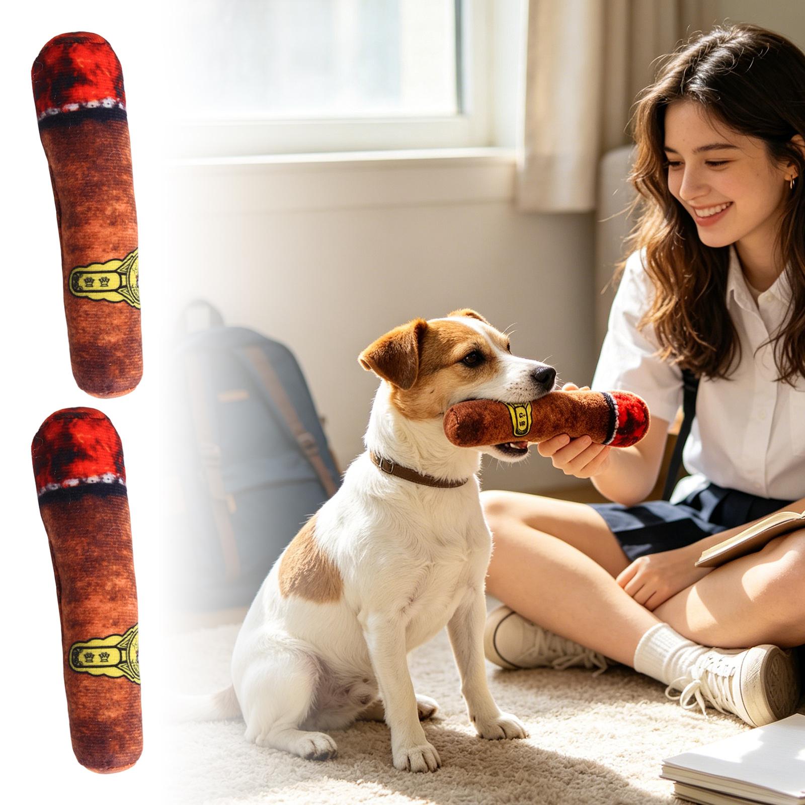 Dog -Shaped Plush Squeaky Toy - for Aggressive Chewers, Interactive Play and One Size