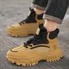 Mens Boots Leather Shoes Platform Boots for Men Outdoor Sneakers Motorcycle Ankle Boots Male Work Boot Casual Hiking Shoes 2025