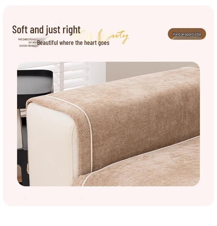 Chenille All-Season Luxury Sofa Cushion Cover - Non-Slip, Lightweight, High-End Design for Leather Sofas