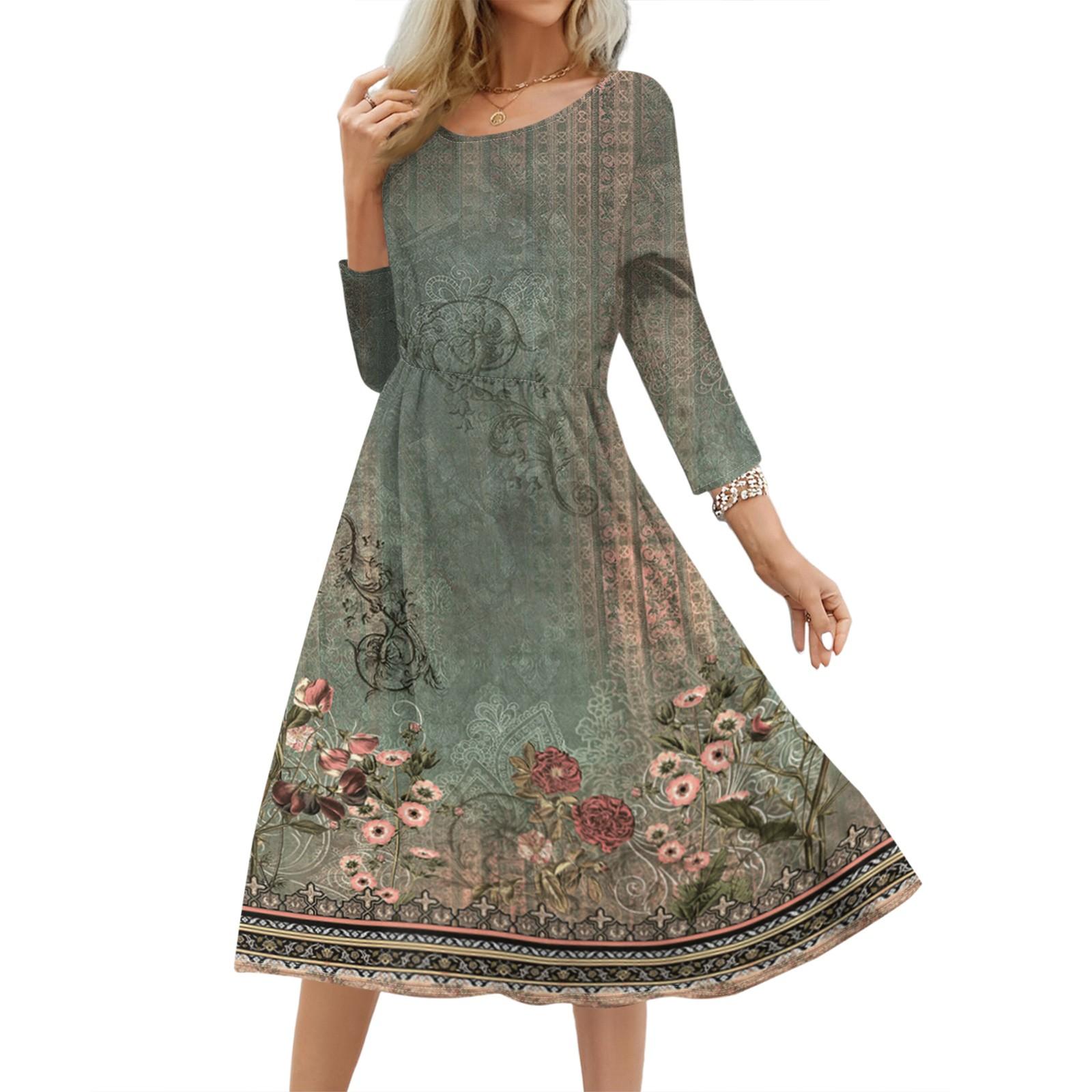 

Женское модное цветочное свободное платье XL