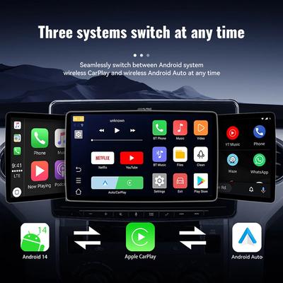 Android14 Wireless Carplay AI Box Android Auto Adapter 2/3IN1 WiFi TF Card For  Youtube Netflix Car Intelligent Systems 5GWiFi
