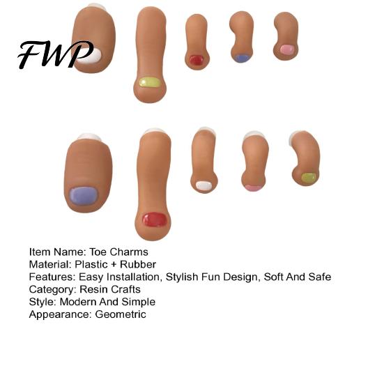 Personalized Accessories 10Pcs Artificial Toes Set DIY 3D Toe Charms Shoes Decoration Tips Nails with Realistic Shape Buckle for Party Festival