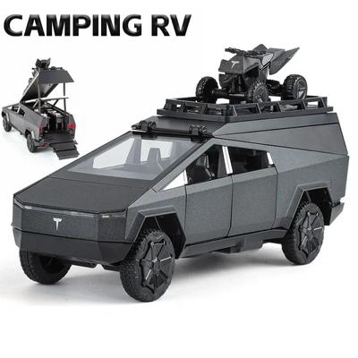 1/32 Tesla Camping RV Car Off-road Alloy Model Cyber Best Electric Car Children's Gift Children's Toy Big Discount