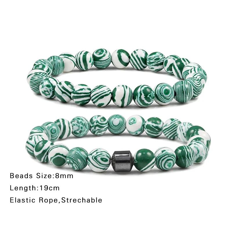 Malachiet Kralen Armband Cilinder Natuursteen Armbanden Hoge Kwaliteit Energie Armband Klassieke Strand Sieraden Pulsera